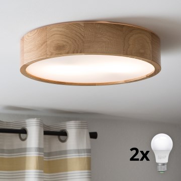 Brilagi - LED-taklampa CARVALHO 2xE27/15W/230V ek Ø 37,5 cm