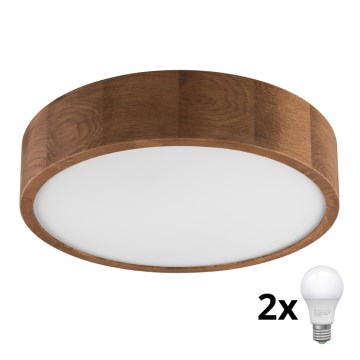 Brilagi - LED Taklampa CARVALHO 2xE27/60W/230V ek körsbär, Ø 37 cm