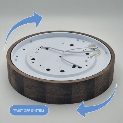 Brilagi - LED Taklampa CARVALHO 2xE27/60W/230V ek valnöt Ø 37 cm