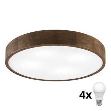 Brilagi - LED taklampa CARVALHO 4xE27/60W/230V ek/valnöt Ø 57,5 cm