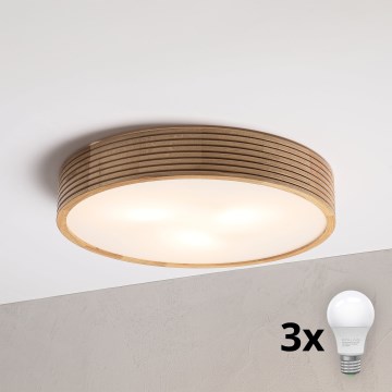 Brilagi - LED-taklampa CARVALHO MODERN 3xE27/60W/230V Ø 47,5 cm ek