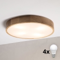 BRILAGI - LED taklampa CARVALHO MODERN 4xE27/60W/230V ek Ø 57,5 cm