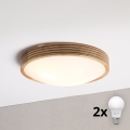 BRILAGI - LED taklampa CARVALHO MODERN SLIM 2xE27/60W/230V Ø 37,5 cm ek