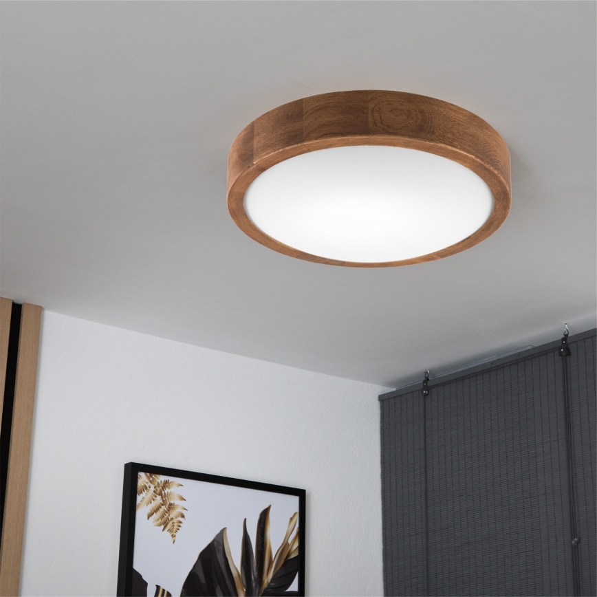 Brilagi - LED-taklampa CARVALHO SLIM 1xE27/15W/230V ek/körsbär Ø 27 cm