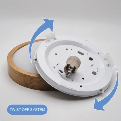 Brilagi - LED taklampa CARVALHO SLIM 1xE27/15W/230V ek Ø 27 cm