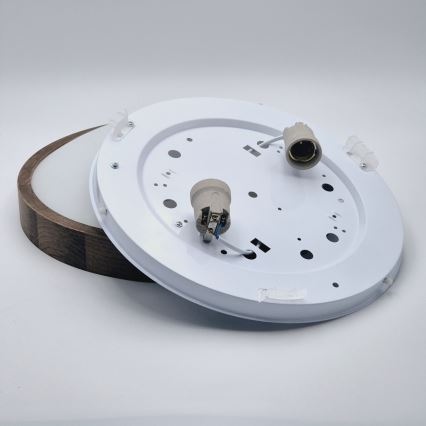 Brilagi - LED Taklampa CARVALHO SLIM 2xE27/60W/230V ek valnöt Ø 37 cm