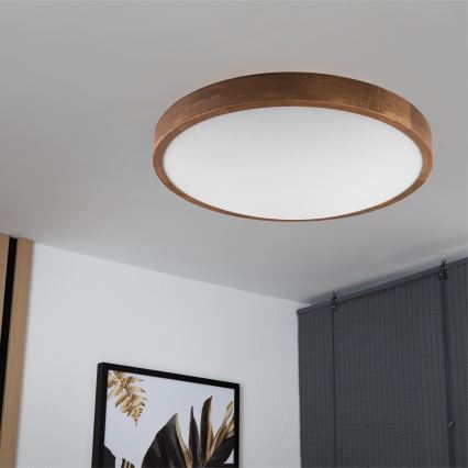 BRILAGI - LED-taklampa CARVALHO SLIM 3xE27/15W/230V, ek-körsbär, Ø 47 cm