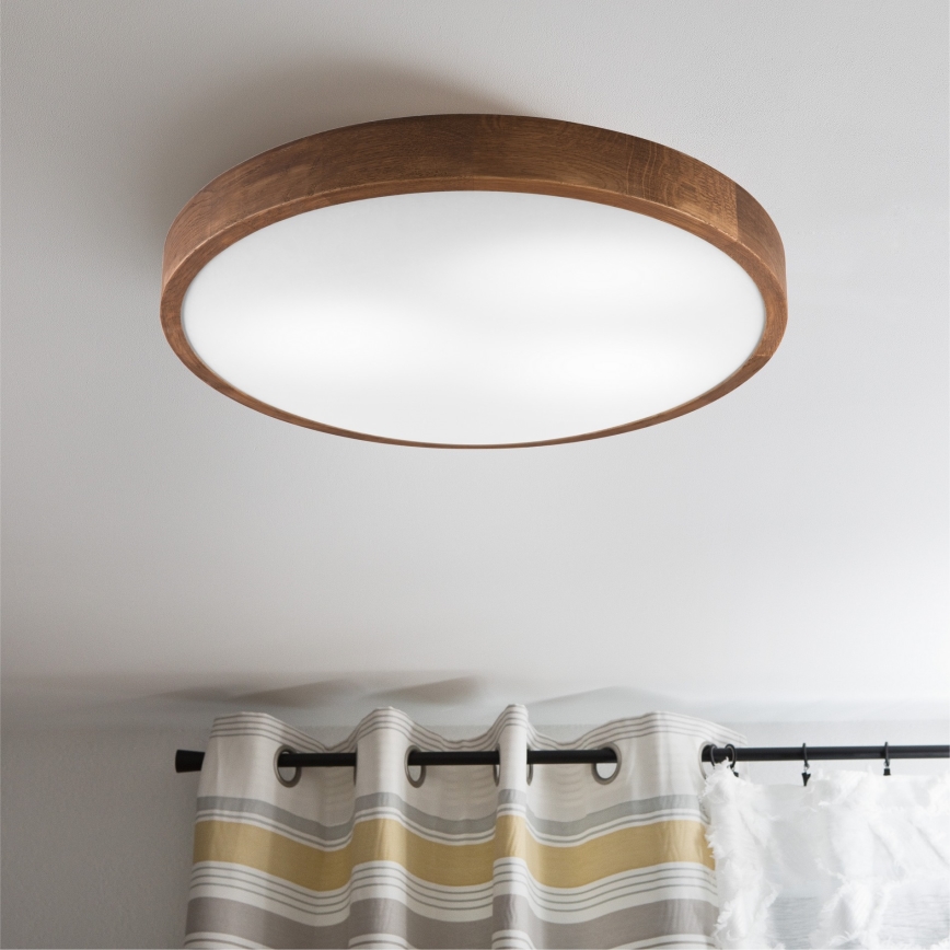 BRILAGI - LED-taklampa CARVALHO SLIM 3xE27/15W/230V, ek-körsbär, Ø 47 cm