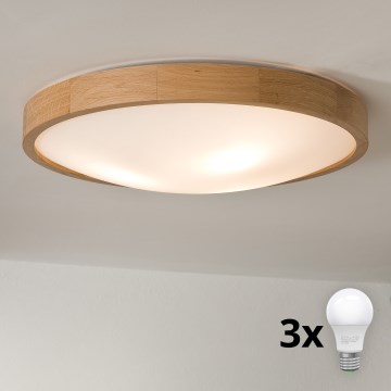 Brilagi - LED-taklampa CARVALHO SLIM 3xE27/45W/230V ek Ø 47 cm