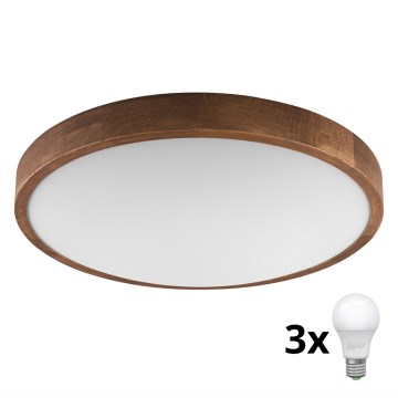 Brilagi - LED Taklampa CARVALHO SLIM 3xE27/60W/230V ek körsbär, diam. 47 cm