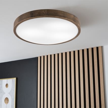 Brilagi - LED Taklampa CARVALHO SLIM 3xE27/60W/230V ek valnöt Ø 47 cm