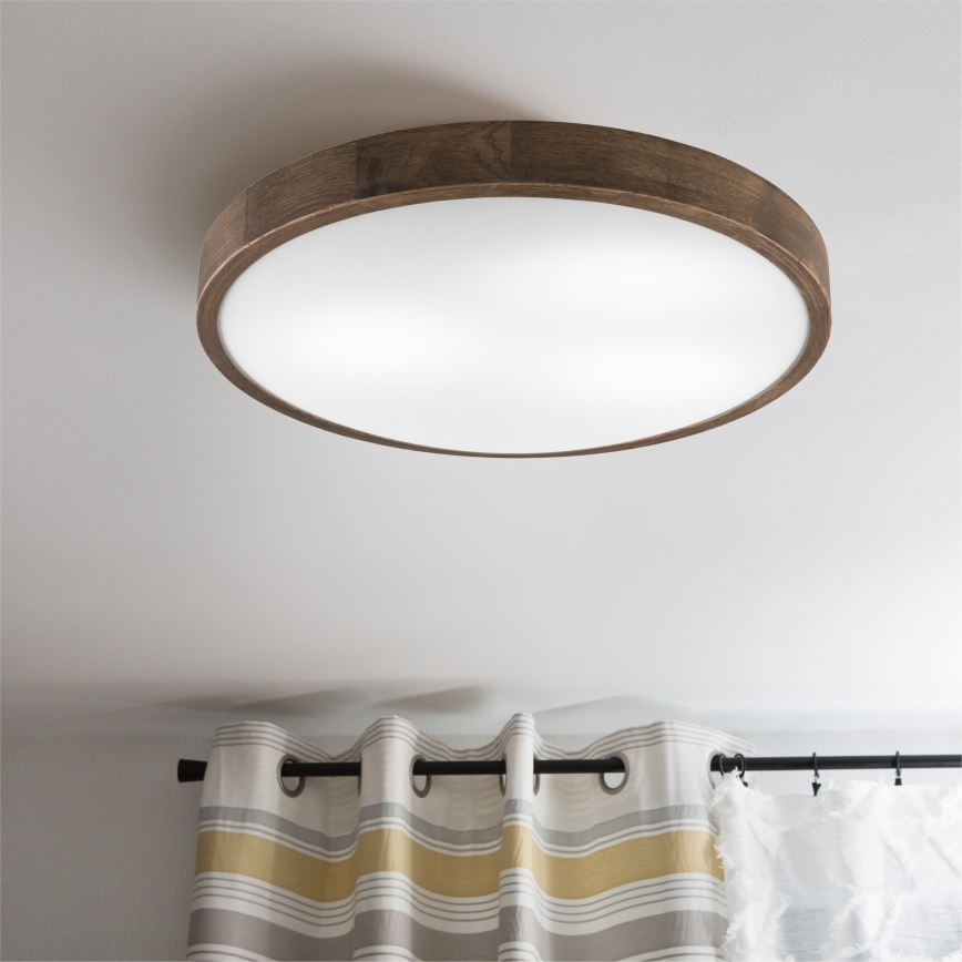 Brilagi - LED Taklampa CARVALHO SLIM 3xE27/60W/230V ek valnöt Ø 47 cm