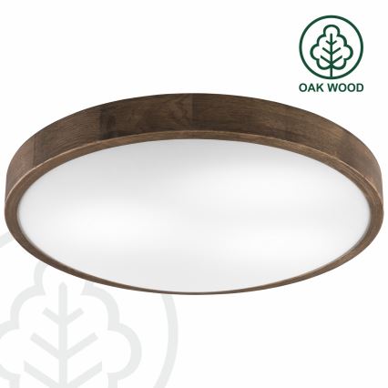 Brilagi - LED Taklampa CARVALHO SLIM 3xE27/60W/230V ek valnöt Ø 47 cm