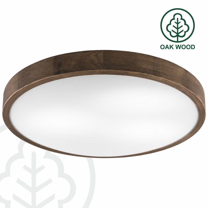 Brilagi - LED Taklampa CARVALHO SLIM 3xE27/60W/230V ek valnöt Ø 47 cm