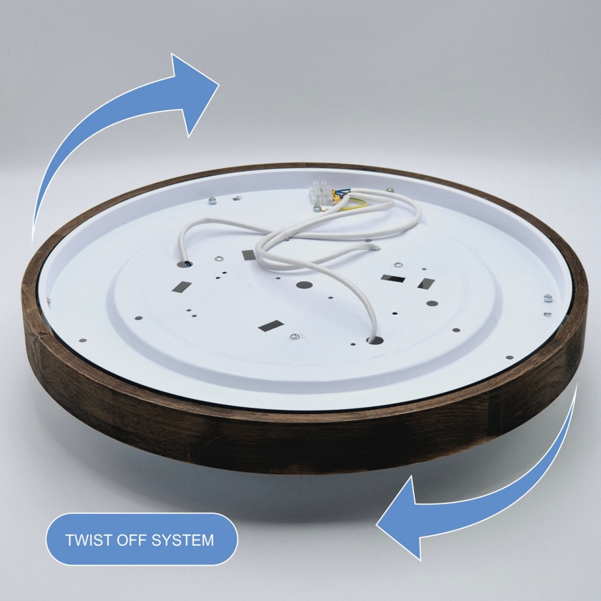 Brilagi - LED Taklampa CARVALHO SLIM 3xE27/60W/230V ek valnöt Ø 47 cm