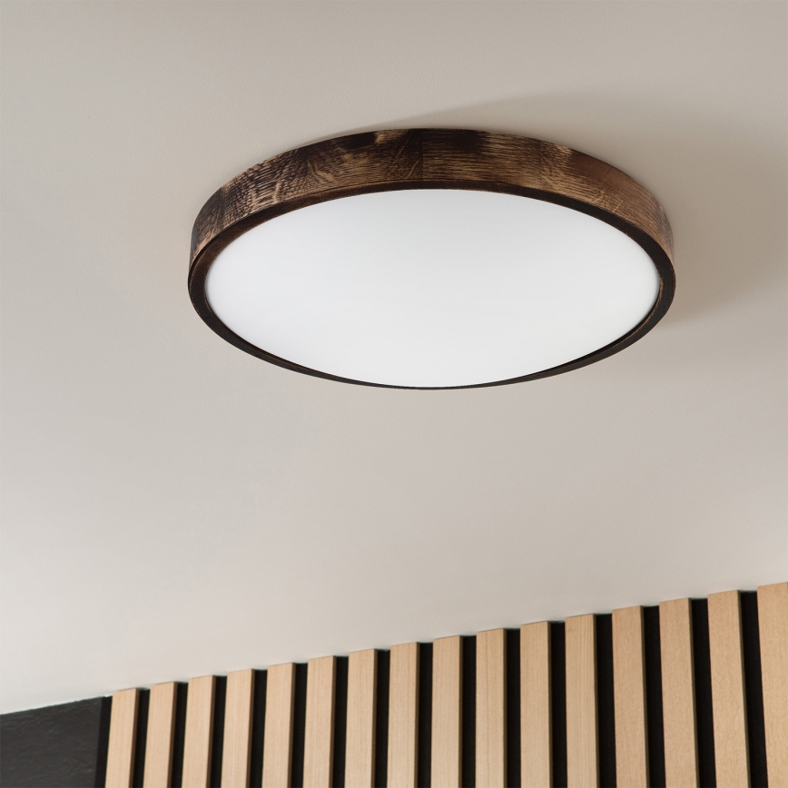 Brilagi - LED-taklampa CARVALHO SLIM SMOKEY LED/36W/230V ek, Ø 47,5 cm