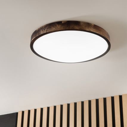 Brilagi - LED-taklampa CARVALHO SLIM SMOKEY LED/36W/230V ek, Ø 47,5 cm