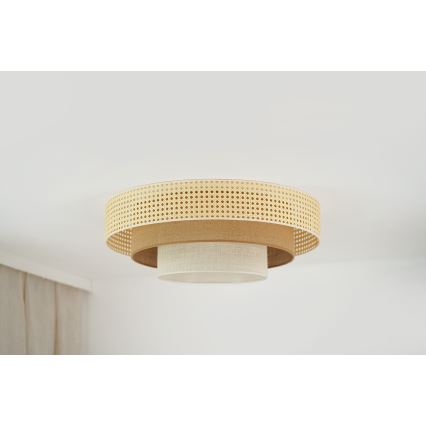 Brilagi - LED-taklampa CEDAR LUNETA LED/26W/230V Ø 60 cm rotting/brun/krämfärgad