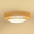 BRILAGI - LED-taklampa CEDAR LUNETA LED/26W/230V Ø 60 cm rotting/brun/krämfärgad