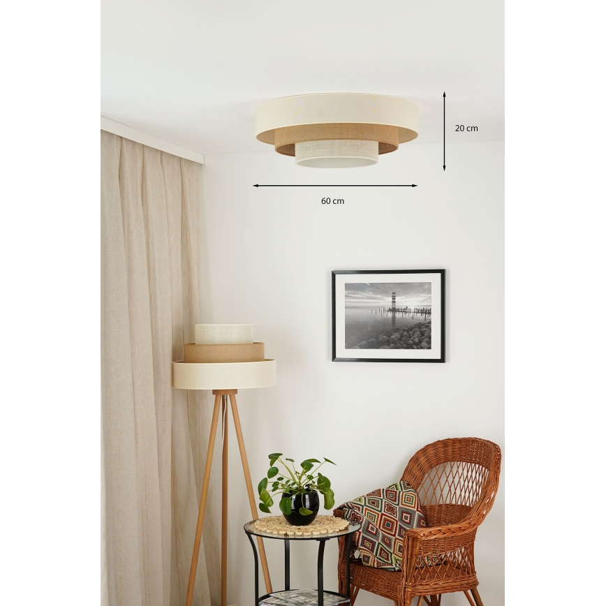 Brilagi - LED Taklampa DENVER LUNETA LED/12W/230V Ø 60 cm 3000K/4000K/6400K beige/kräm