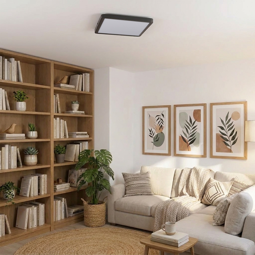 Brilagi - LED-taklampa ESTELA SQUARE LED/24W/230V 31x31 cm svart