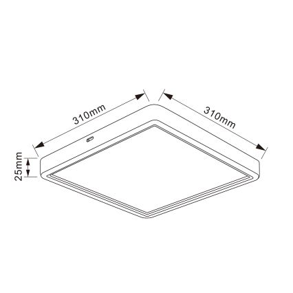 Brilagi - LED-taklampa ESTELA SQUARE LED/24W/230V 31x31 cm svart