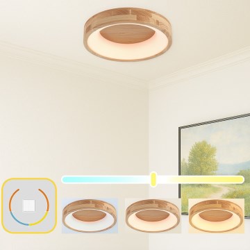 Brilagi - LED taklampa FALCON WOOD LED/30W/230V 3000/4000/6000K Ø 45 cm trä