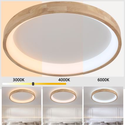 Brilagi - LED-taklampa FALCON WOOD LED/60W/230V 3000/4000/6000K Ø 80 cm trä