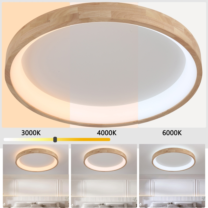 Brilagi - LED-taklampa FALCON WOOD LED/60W/230V 3000/4000/6000K Ø 80 cm trä