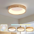 Brilagi – LED-taklampa FALCON WOOD MODERN, 30 W, 230 V, väljbara färgtemperaturer 3000/4000/6000 K, Ø 45 cm, i trä