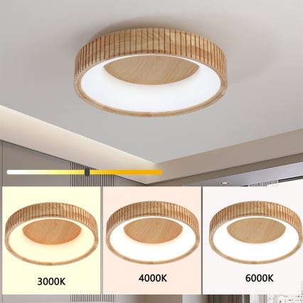 Brilagi - LED-taklampa FALCON WOOD MODERN LED/30W/230V 3000/4000/6000K Ø 45 cm trä