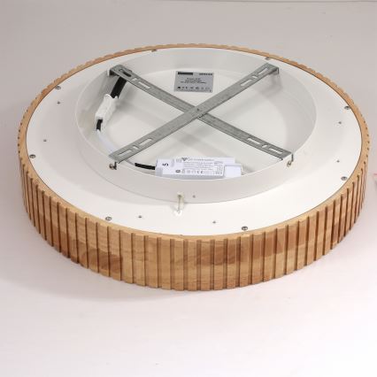 Brilagi – LED-taklampa FALCON WOOD MODERN, 30 W, 230 V, väljbara färgtemperaturer 3000/4000/6000 K, Ø 45 cm, i trä