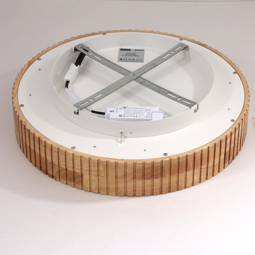 Brilagi – LED-taklampa FALCON WOOD MODERN, 30 W, 230 V, väljbara färgtemperaturer 3000/4000/6000 K, Ø 45 cm, i trä