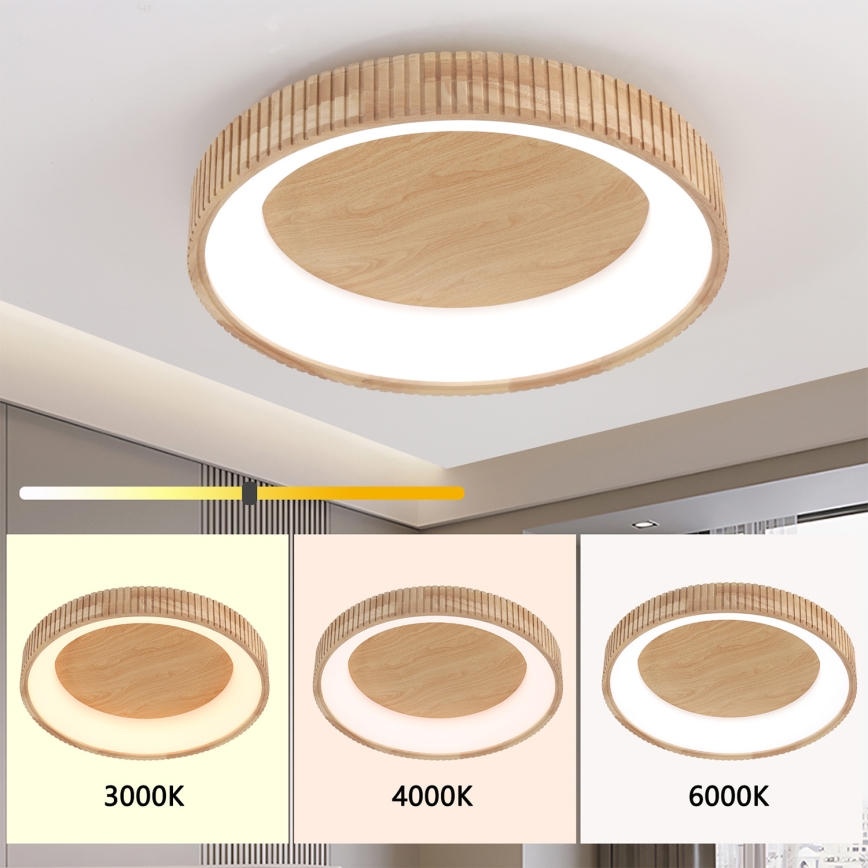 Brilagi - LED-taklampa FALCON WOOD MODERN LED/40W/230V 3000/4000/6000K Ø 60 cm trä