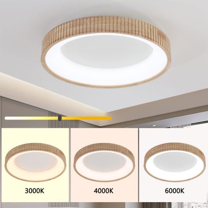 Brilagi - LED-taklampa FALCON WOOD MODERN LED/40W/230V 3000/4000/6000K Ø 60 cm trä