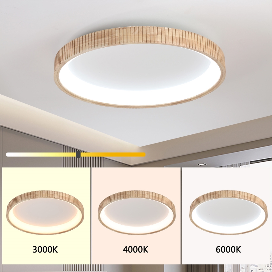Brilagi - LED-takarmatur FALCON WOOD MODERN LED/60W/230V 3000/4000/6000K Ø 80 cm, träutförande
