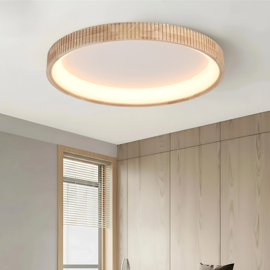 Brilagi - LED-takarmatur FALCON WOOD MODERN LED/60W/230V 3000/4000/6000K Ø 80 cm, träutförande