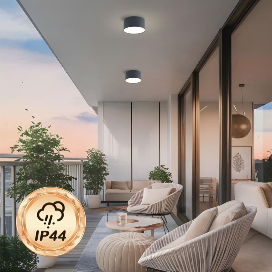 Brilagi - LED badrumstaklampa FORIS LED/14W/230V Ø 12 cm antracit IP44