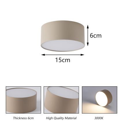 Brilagi - LED badrumstaklampa FORIS LED/20W/230V Ø 15 cm beige IP44