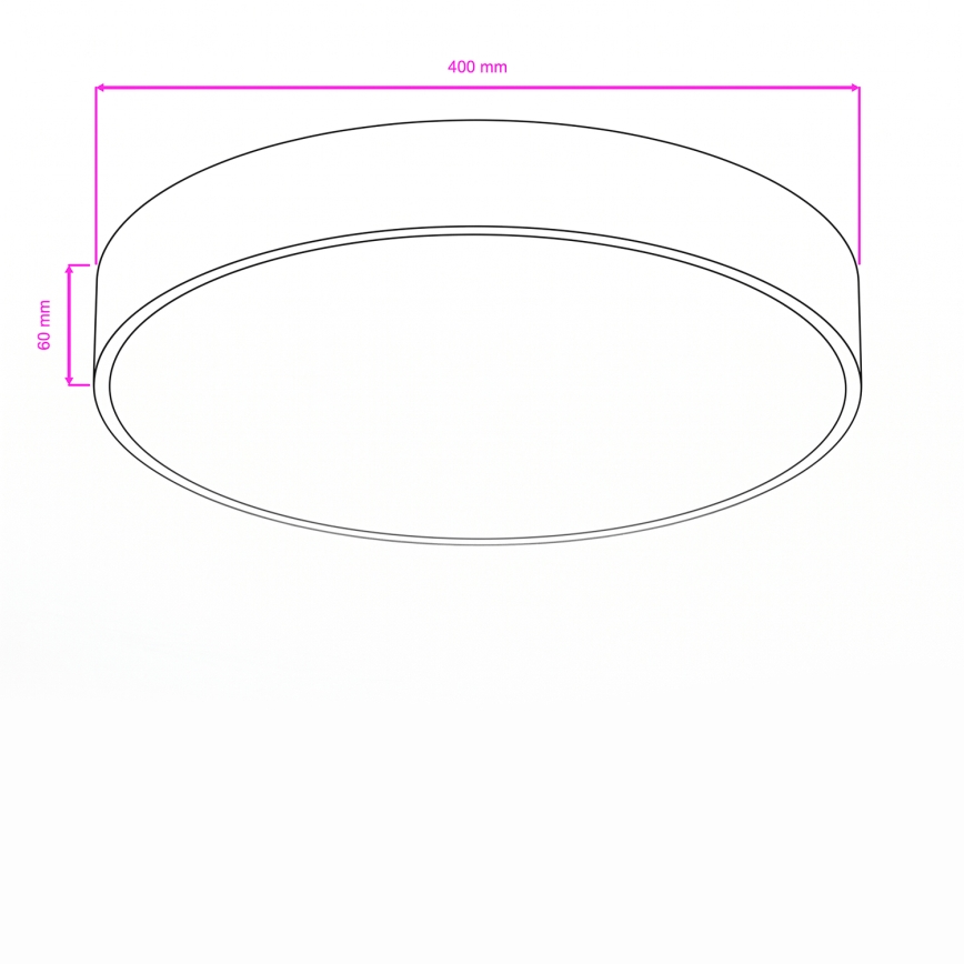 BRILAGI - LED taklampa för badrum POOL, 36 W, 230 V, 3000/4000/5500 K, Ø 40 cm, IP54, svart