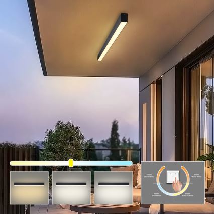 Brilagi - LED badrumstaklampa SLEEKLINE LED/40W/230V 3000/4500/6000K svart IP44