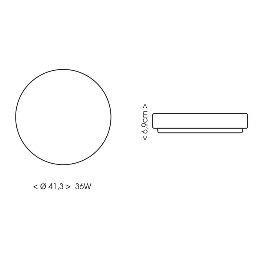 BRILAGI - LED badrumsplafond med sensor ZENNA LED/36W/230V Ø 41,3 cm IP44 svart + fjärrkontroll