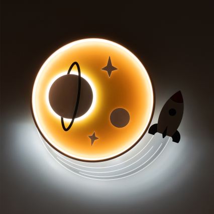Brilagi -LED Taklampa för barn STARSHIP LED/64W/230V 3000/4500K gul