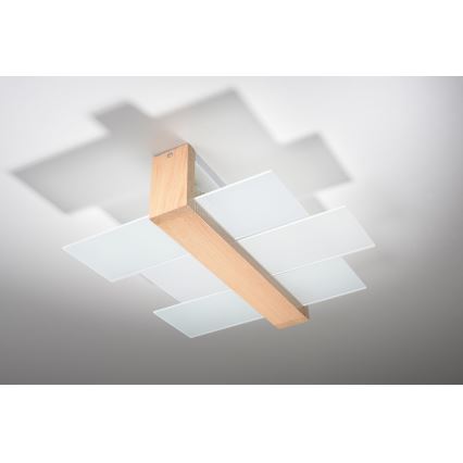 Brilagi - LED taklampa HERA 2xE27/7,5W/230V 43x43 cm trä