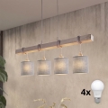 BRILAGI - LED taklampa med kabel NUBILA, 4xE27/60W/230V, grå