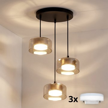 Brilagi - LED Taklampa med vajer AURA LUX 3xGX53/30W/230V svart/guld