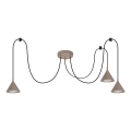 BRILAGI - LED Taklampa med vajer CONE TRIPLE SPIDER 3xGX53/15W/230V beige
