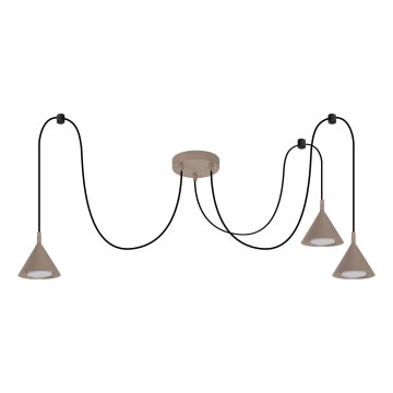 BRILAGI - LED Taklampa med vajer CONE TRIPLE SPIDER 3xGX53/15W/230V beige