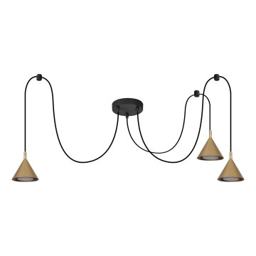 BRILAGI - LED Taklampa på kabel CONE TRIPLE SPIDER 3xGX53/15W/230V guld