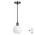 BRILAGI - LED taklampa på kabel RETRO GLASS 1xE27/60W/230V pr. 15 cm svart/vit
